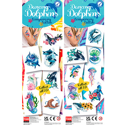 Dancing dolphin temporary tattoo